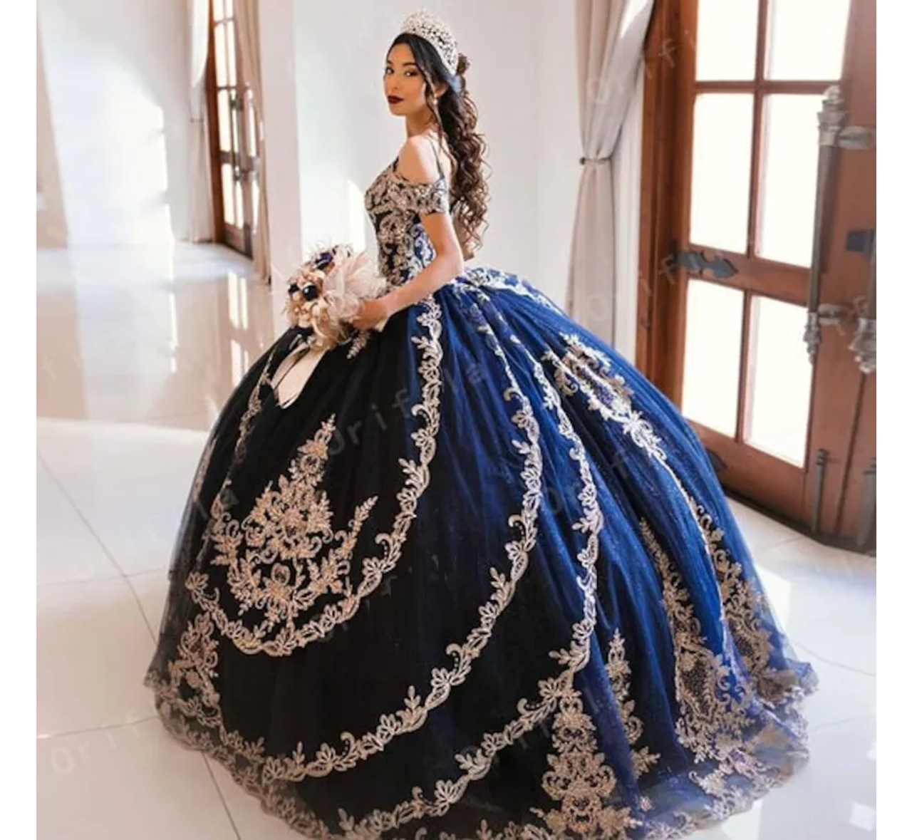 navy blue quinceanera dresses